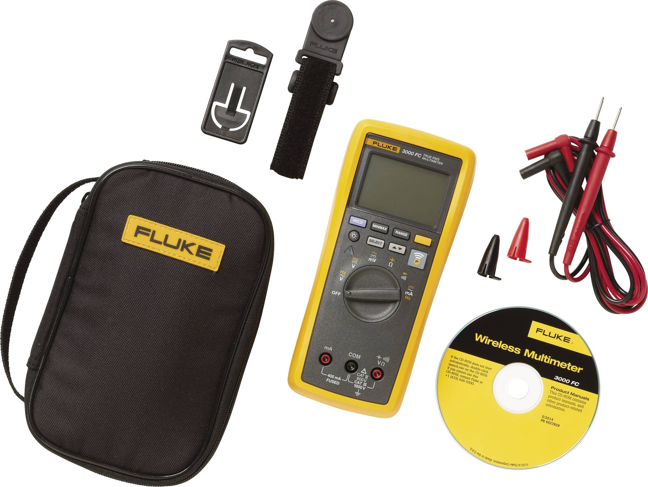 Fluke FLK-3000FC/TPAK COMBO KIT Handheld multimeter Digital Graphics display, Data logger CAT III 1000 V, CAT IV 600 V Display (counts): 10000