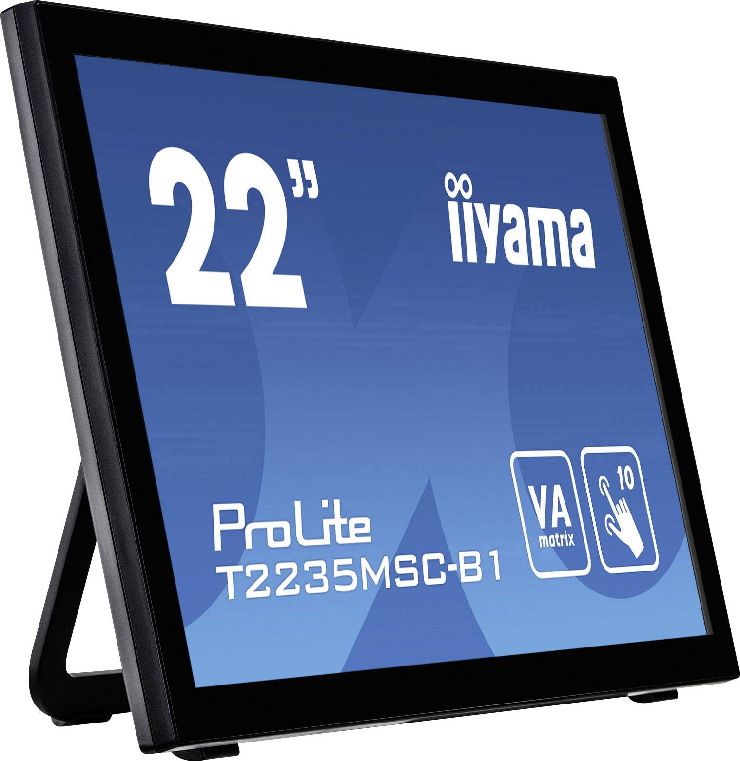 Iiyama T2235MSC-B1 Touchscreen EEC: F (A - G) 54.6 cm (21.5 inch) 1920 x 1080 p 16:9 6 ms USB, VGA, DVI, DisplayPort VA -3