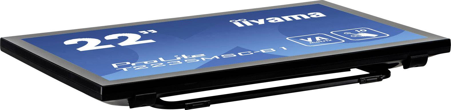 Iiyama T2235MSC-B1 Touchscreen EEC: F (A - G) 54.6 cm (21.5 inch) 1920 x 1080 p 16:9 6 ms USB, VGA, DVI, DisplayPort VA -4