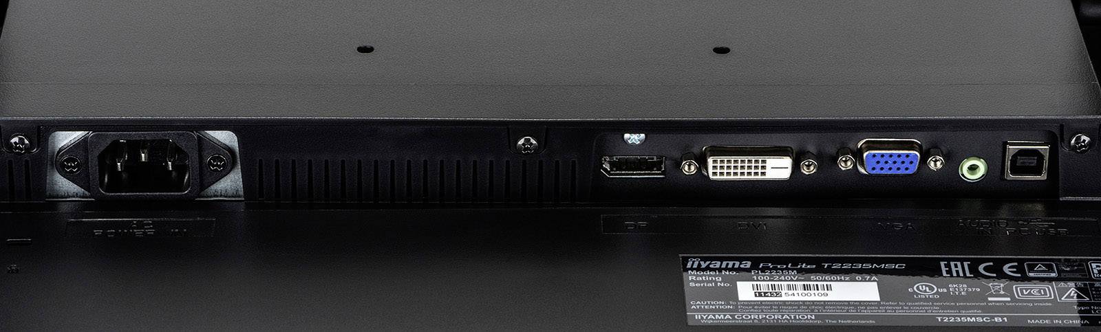 Iiyama T2235MSC-B1 Touchscreen EEC: F (A - G) 54.6 cm (21.5 inch) 1920 x 1080 p 16:9 6 ms USB, VGA, DVI, DisplayPort VA -6