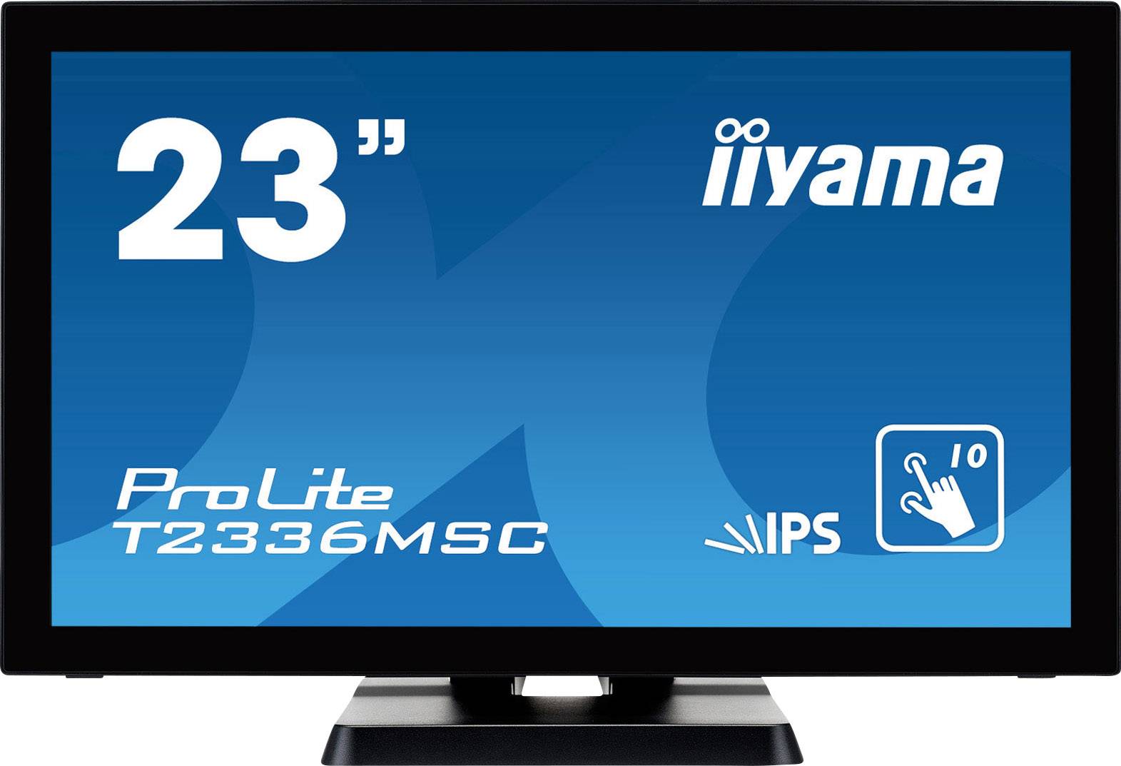 Iiyama ProLite T2336MSC Touchscreen EEC: B (A+++ – D) 58.4 cm (23 inch) 1920 x 1080 p 16:9 5 ms USB 3.0, VGA, DVI, HDMI™ IPS LED