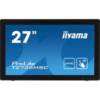Iiyama ProLite T2735MSC Touchscreen EEC: B (A+++ – D) 68.6 cm (27 inch) 1920 x 1080 p 16:9 5 ms VGA, DVI, HDMI™, USB 3.0 AMVA+ LED