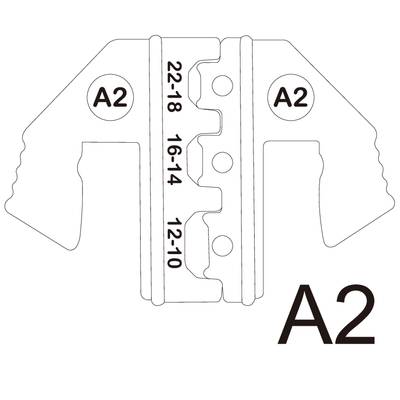 A technical diagram shows a terminal marked 'A2'. The numbers 22-18, 16-14, and 12-10 are written vertically on it.