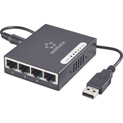 Renkforce RF-4270245 Network switch  4 ports 1 GBit/s USB power supply 