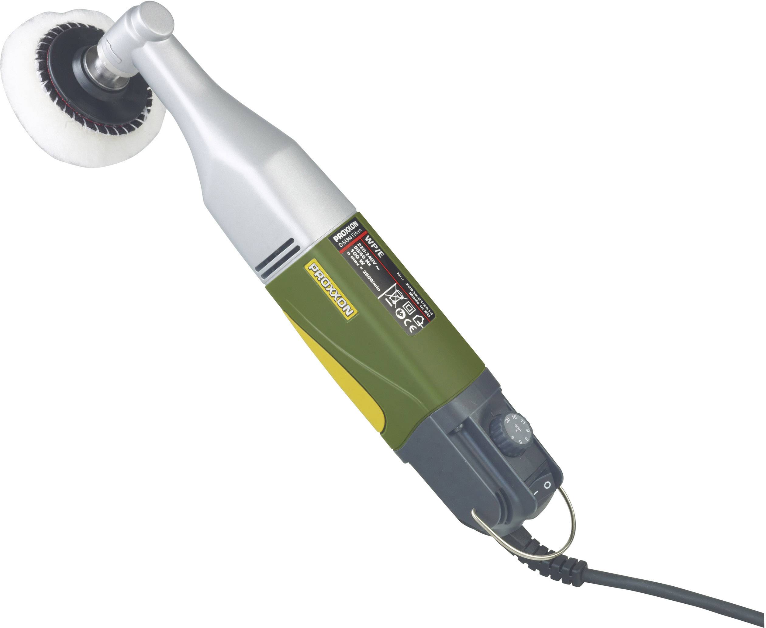 Electric polishing machine with ergonomic handle, rotating polishing disc and power cable, suitable for surface polishing.