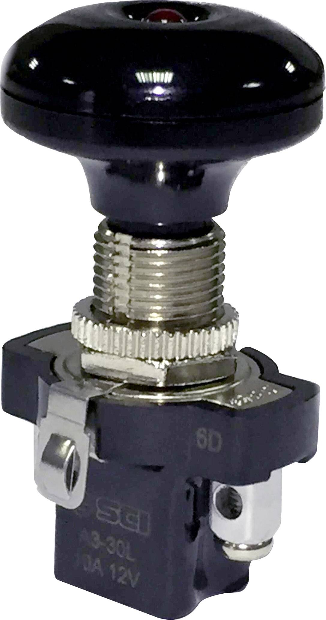 SCI 1424855 Car pushbutton A3-30L 12 V DC 10 A 1 x Off/On latch 1 pc(s)-1