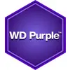 Hexagonal logo with a purple background displays the white text 'WD Purple'.