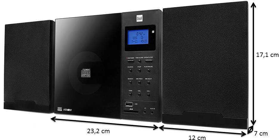 Tutor Discrimineren Zijdelings Audio system Dual DAB 102 AUX, CD, SD, USB Wall mount brackets Black |  Conrad.com