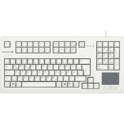 CHERRY TOUCHBOARD G80-11900 USB keyboard German, QWERTZ, Windows® Grey Touch surface, Mouse buttons