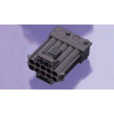 Black plastic plug with multiple round connections against a purple background.
