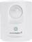 Homematic IP motion sensor, white housing with a blue button, used for security in smart home systems.