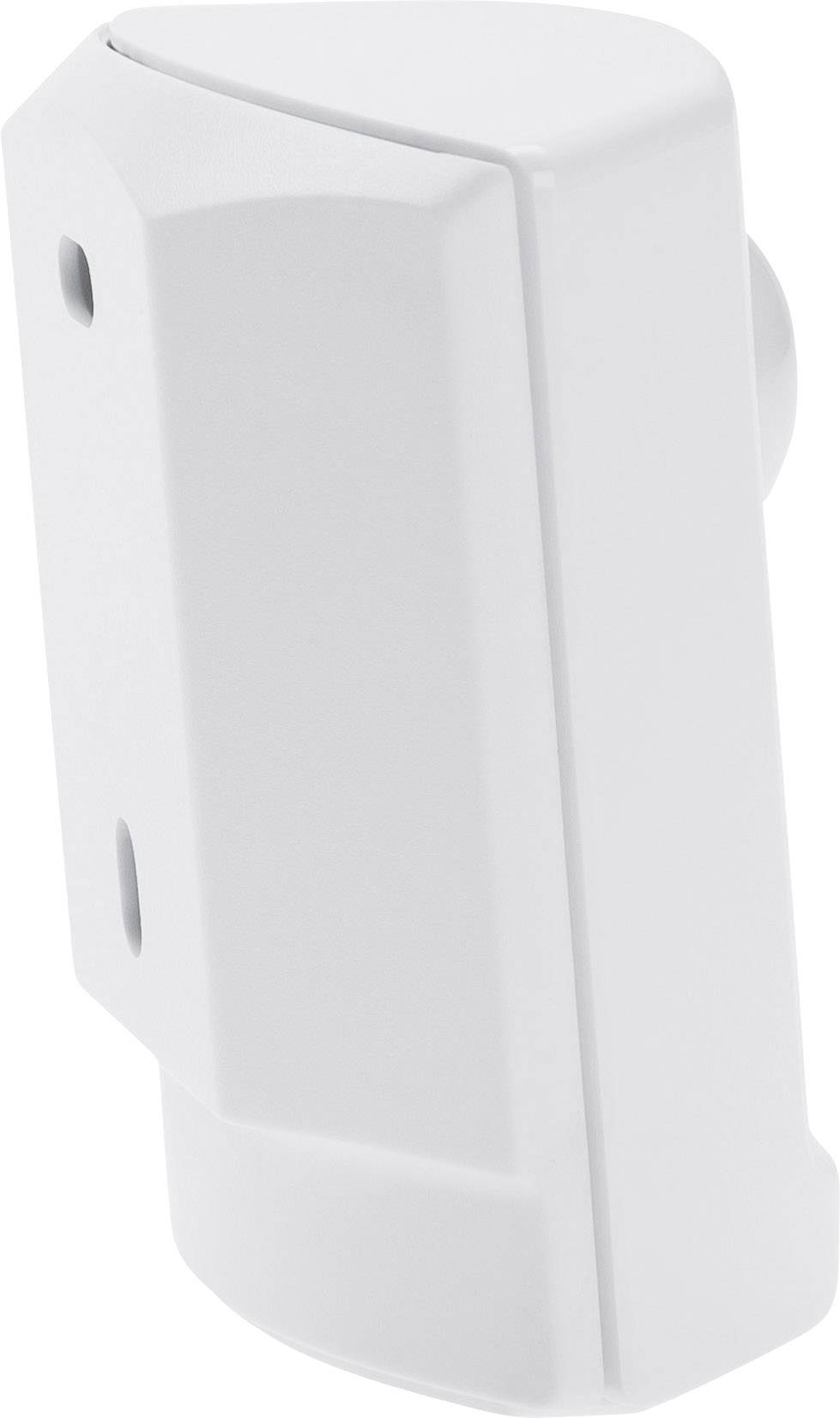 A white rectangular sensor with rounded edges and two visible mounting holes. It is suitable for wall mounting.