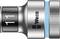 A close-up of a socket bit with the number '11' and the brand name 'Wera'. The bit is silver with a blue ring.