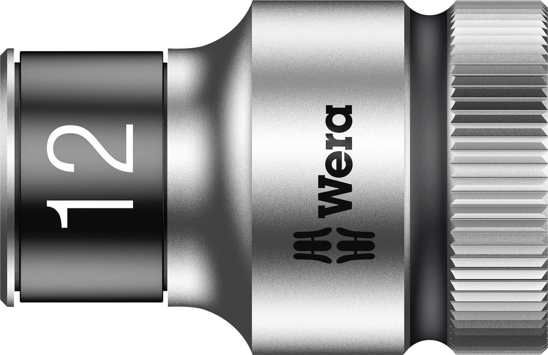 Metal socket drive insert with 'Wera' logo. Size '12' is highlighted.