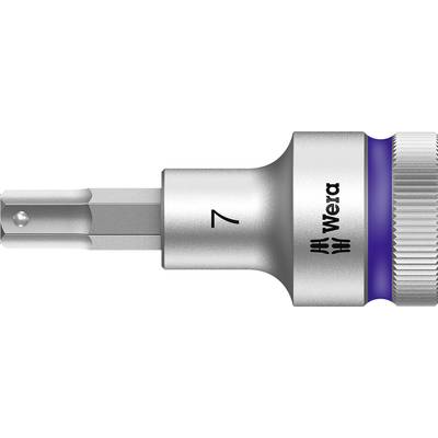 Wera bit key size 7, silver with blue ring.