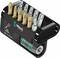 'Wera Bit-Check BC 12 Wood 1' is a compact bit holder with 12 bits, including gold and silver bits, arranged in two rows.
