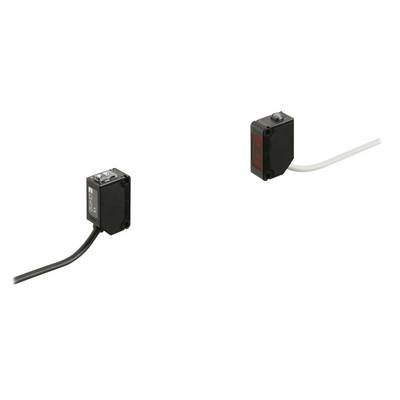 Two rectangular sensors with cables, one black with a black cable, the other greyish with a white cable, on a white background.