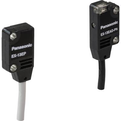 Two black Panasonic sensors, models EX-13EP and EX-13EAD-PN, with cables visible.