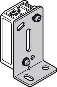 'Illustration of a mounting bracket with holes and screws for fixing, side recesses and upper connector points visible.'