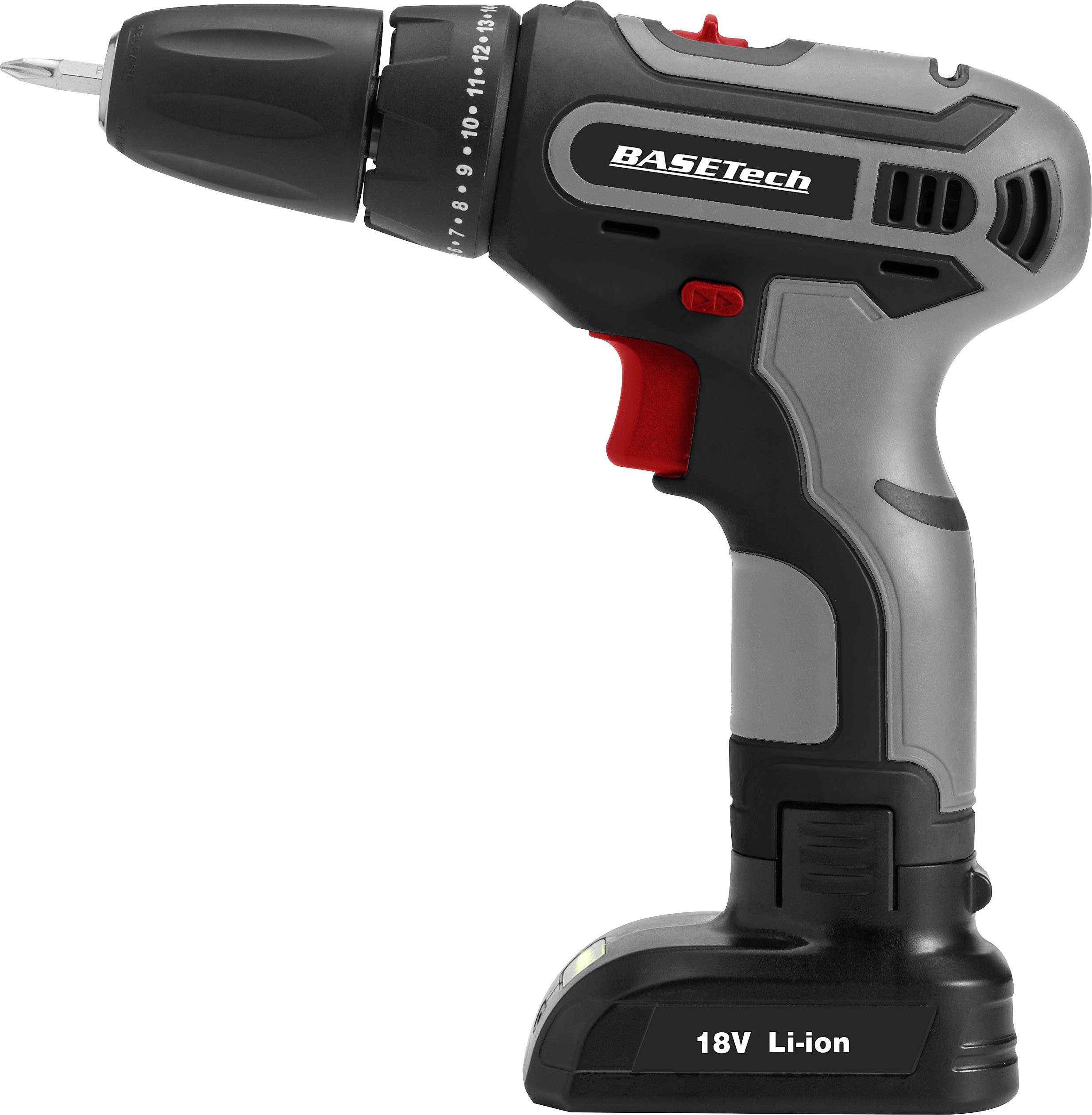 Basetech D011 1429465 Cordless drill 18 V 1.5 Ah Li-ion incl. rechargeables-4