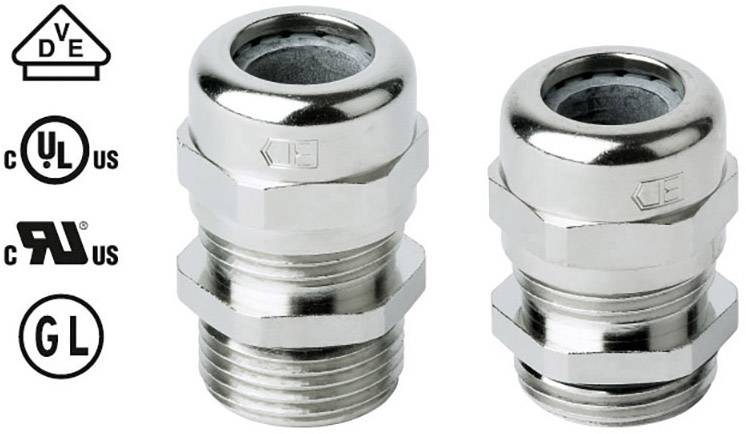 Jacob 50.612 M/EMV Cable gland EMC, with strain relief M12 Brass Brass 1 pc(s)