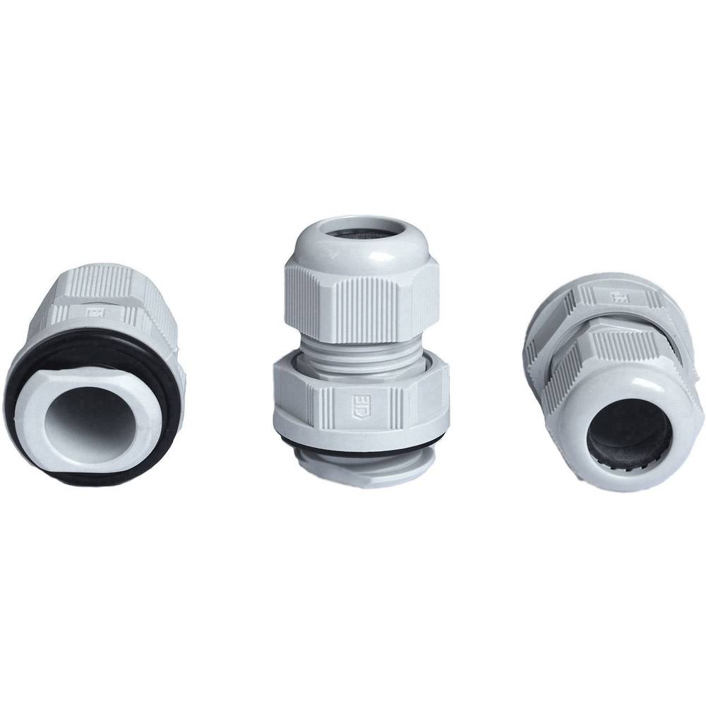 Jacob K341-1016-01 Cable gland with strain relief M16 Polyamide Silver-grey (RAL 7001) 1 pc(s)
