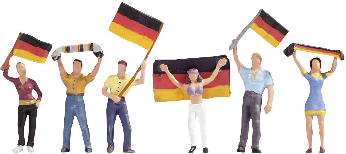 People hold German flags aloft, showing their support.