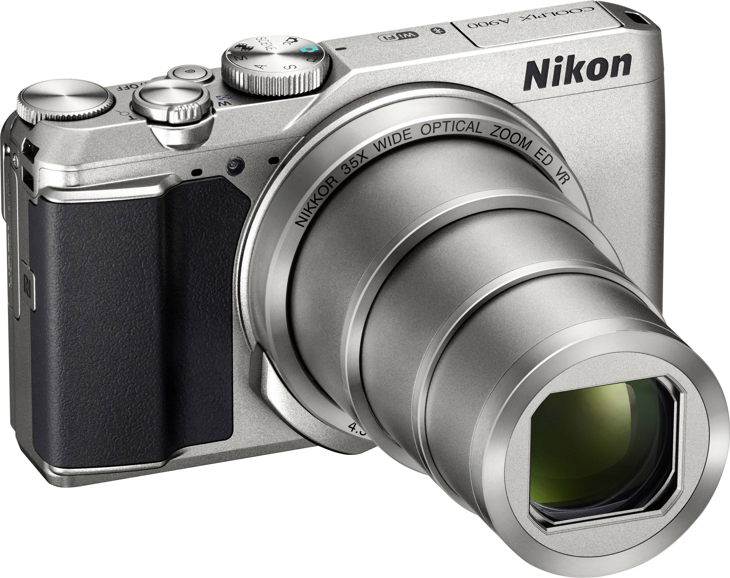 Nikon A-900 Digital camera 20 MP Optical zoom: 35 x Silver Wi-Fi, Flip ...