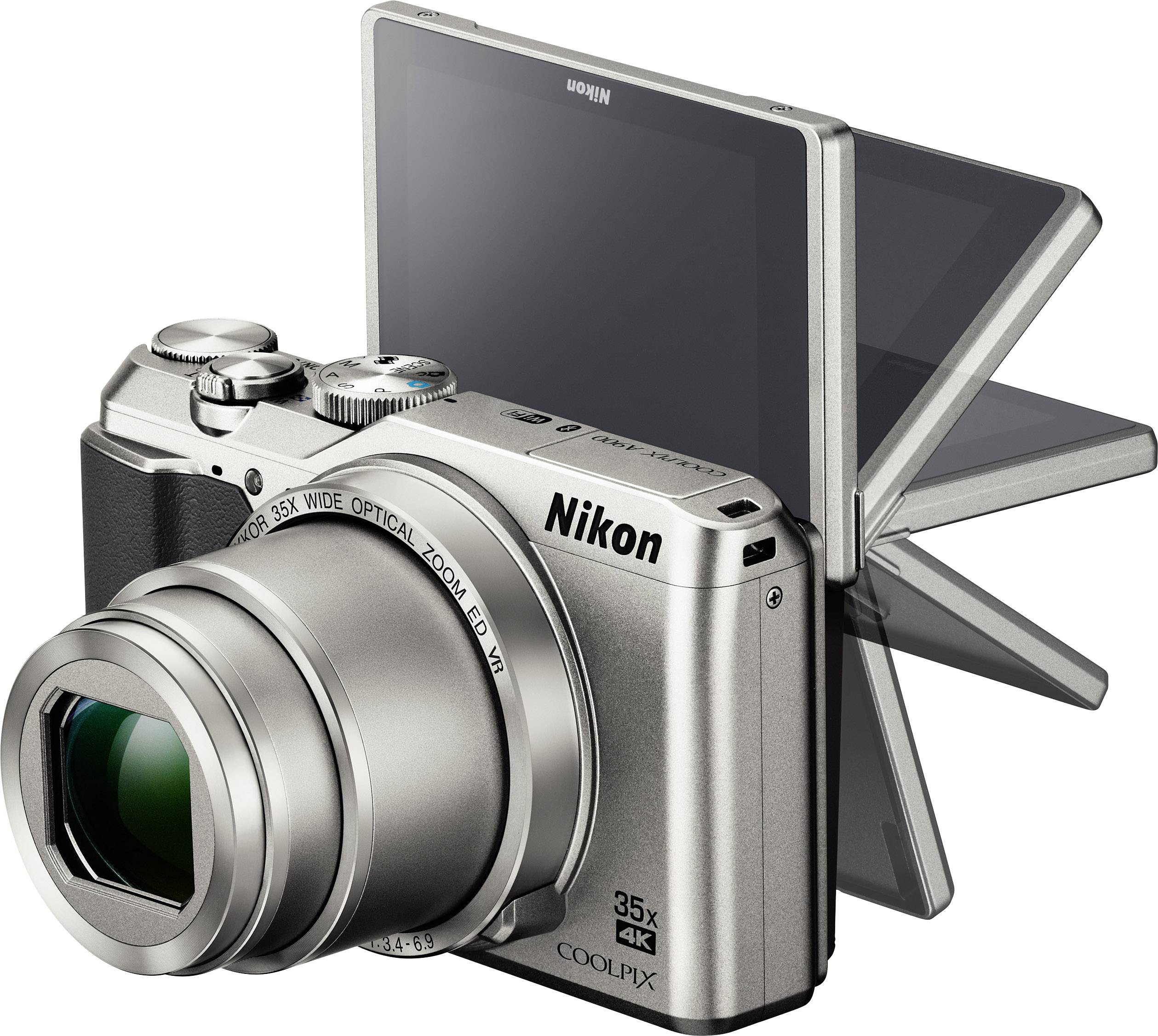 Nikon A900 Digital camera 20 MP Optical zoom 35 x Silver WiFi, Flip