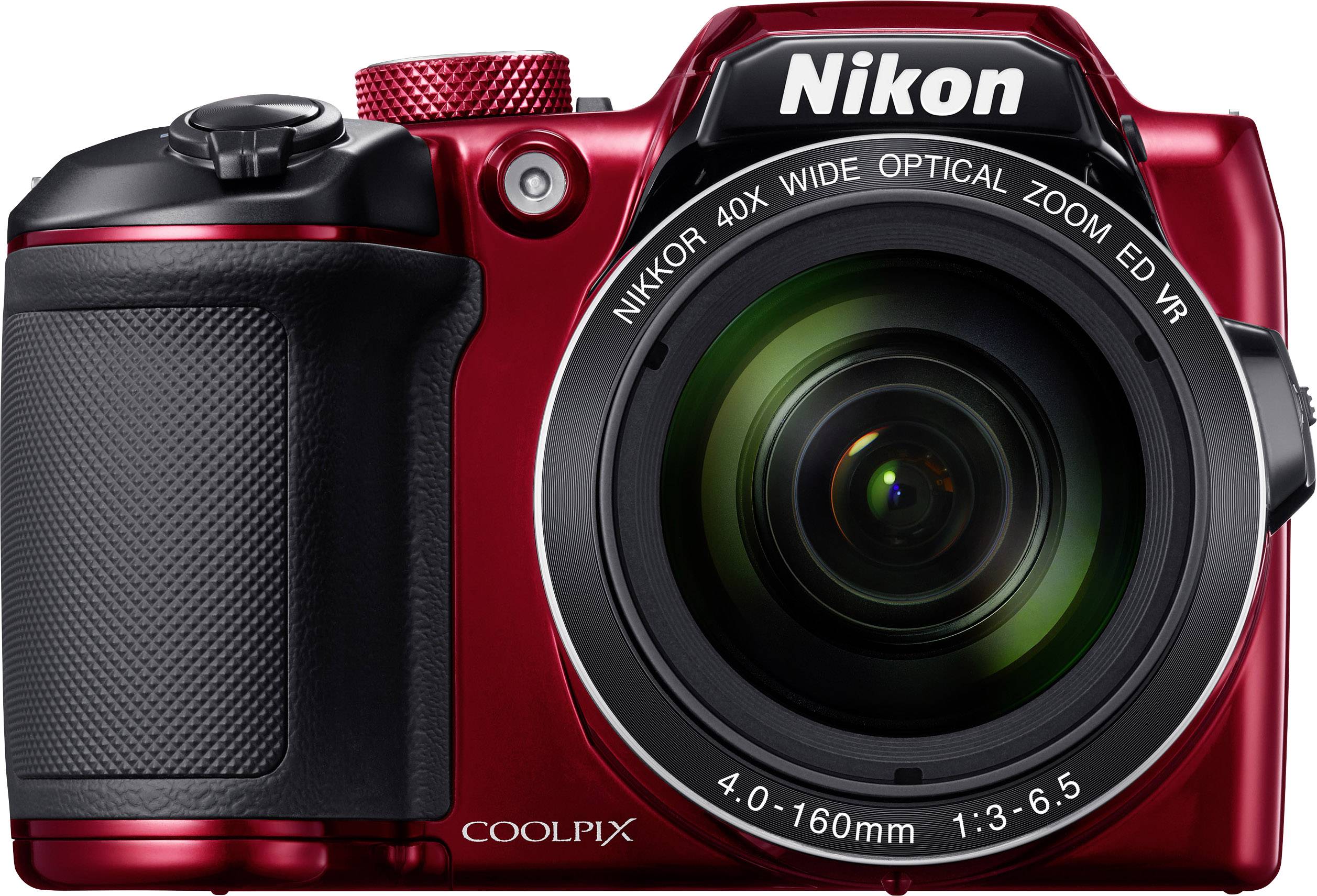 Nikon Coolpix B-500 Digital camera 16 MP Optical zoom: 40 x Red Full HD Video, Flip screen, Bluetooth-1