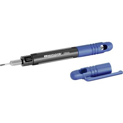 A matador is a precision tool for fine work, with a blue handle and removable cap.