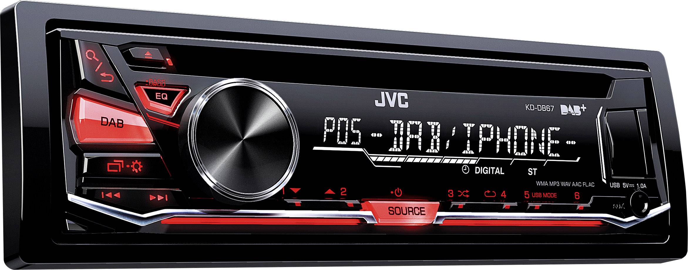 groentje omdraaien gemakkelijk JVC KD-DB67E Car stereo DAB+ tuner, incl. DAB antenna, Steering wheel RC  button connector | Conrad.com