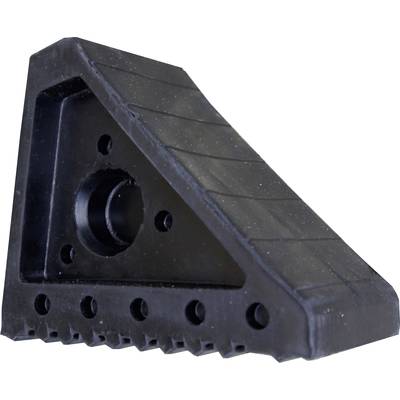 A black, wedge-shaped rubber block with a ribbed surface and several holes at the base.