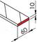Technical drawing of a rectangular cross-section. Dimensions: Width 60, Height 10. Red surface marks the end face.