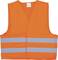 Orange high-visibility vest with two reflective bands around the waist, commonly used for traffic safety purposes.