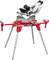 Mitre saw on an adjustable stand, suitable for precise woodworking in workshops or for DIY projects.