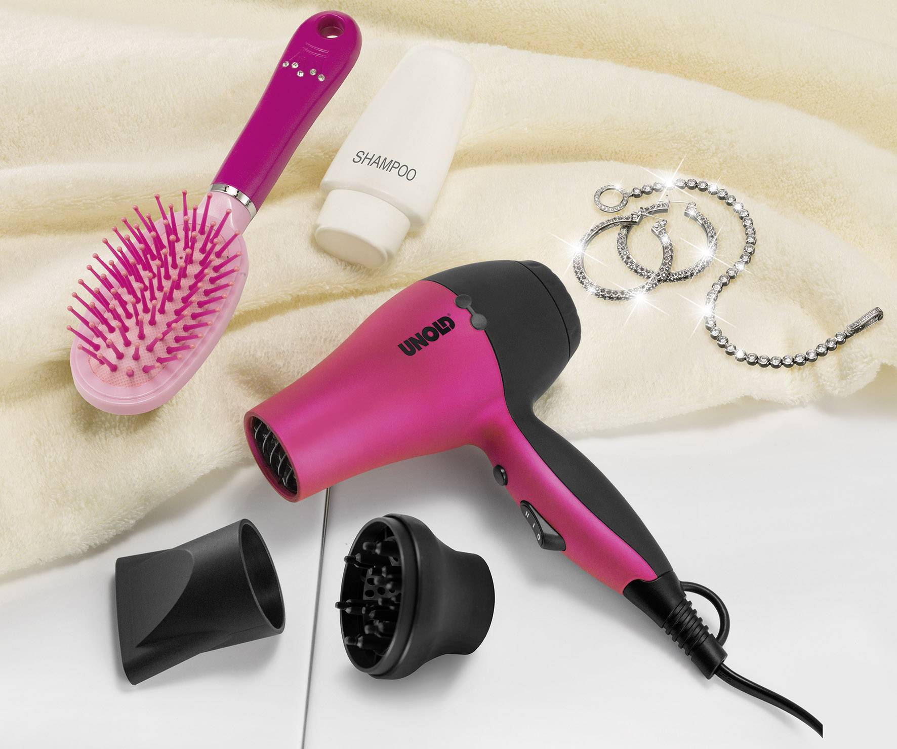 pink blow dryer