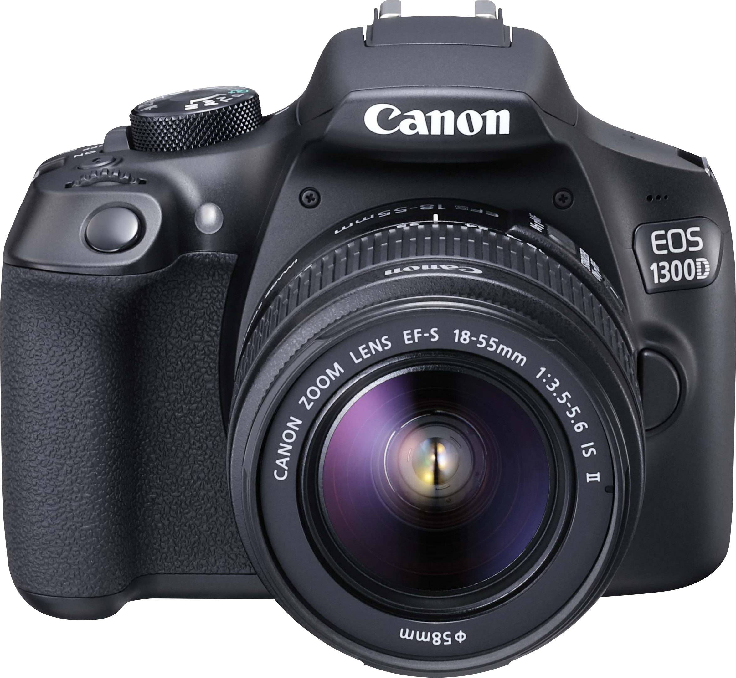 Iets jacht taart Canon EOS 1300D Kit DSLR camera EF-S 18-55 mm IS II 18 MP Black Full HD  Video, Wi-Fi, Hot shoe, Optical viewfinder | Conrad.com