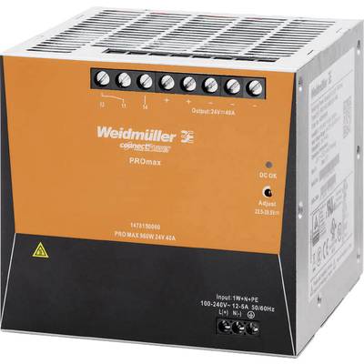 Weidmüller PRO MAX 960W 24V 40A Rail mounted PSU (DIN) 24 V DC 40 A 960 W Content 1 pc(s)