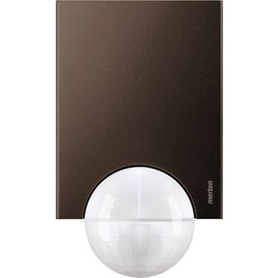 Brown motion sensor with a white, hemispherical cover on the underside. Model name 'mettern' on the right side.
