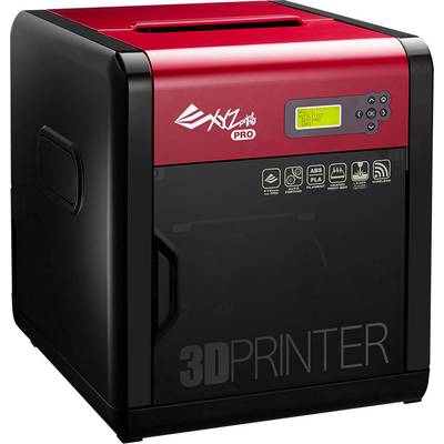 A black and red 3D printer with a digital display and multiple buttons on the front; brand name 'XYZprinting Da Vinci Jr. 1.0 Pro'.
