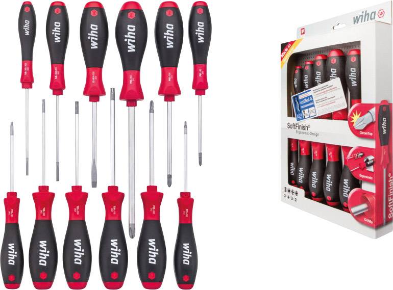 Wiha 302 H12 Workshop Screwdriver set 12-piece Slot, Star socket, Pozidriv, Phillips