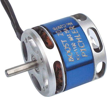 'Blue electric motor with visible winding and metal casing.'