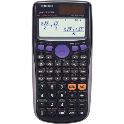 Casio fx-87DE PLUS Calculator Black Display (digits): 12 solar-powered, battery-powered (W x H x D) 80 x 11 x 161 mm-1