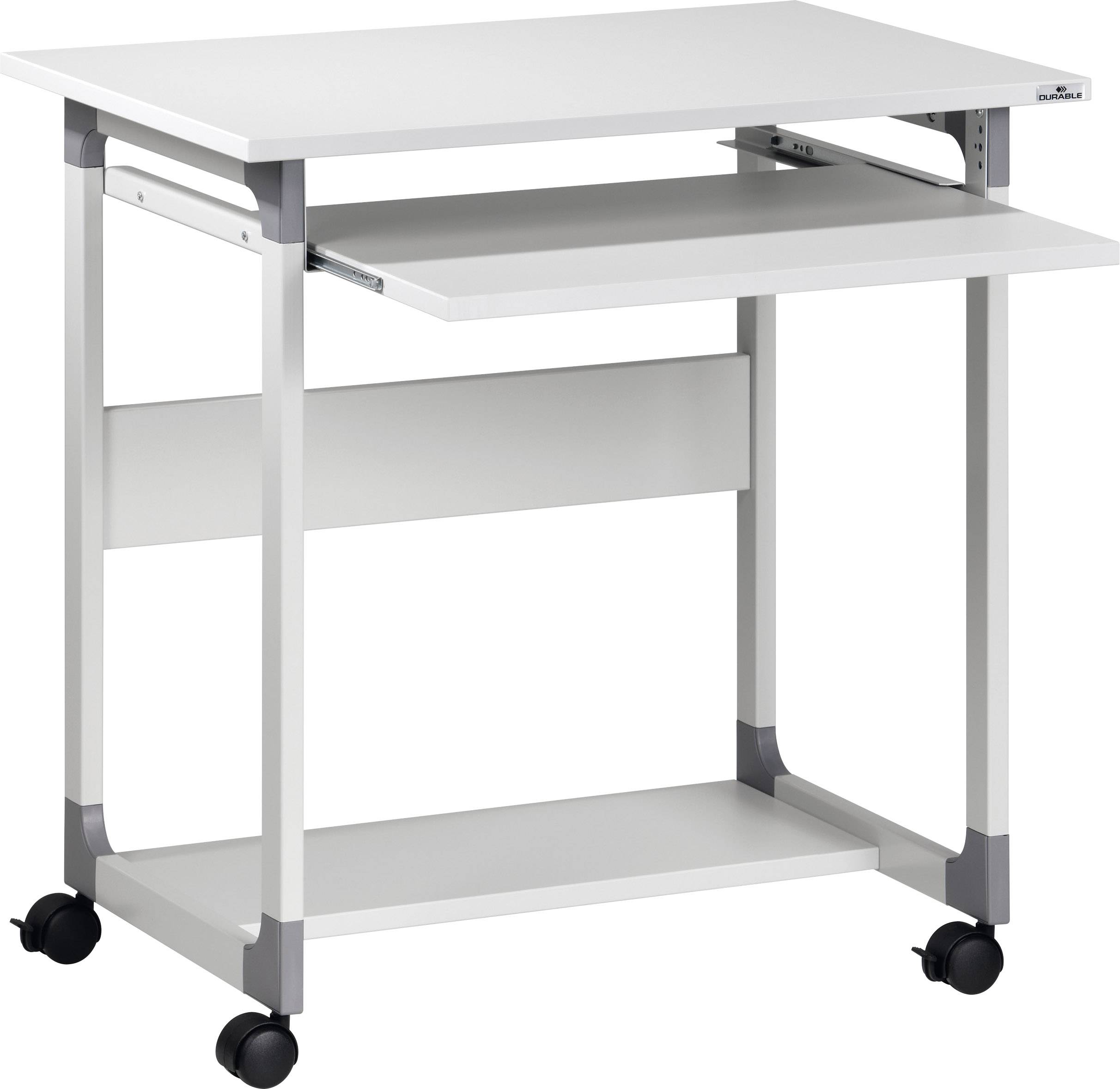 Durable PC trolley Casters, Height-adjustable Height range: 550 up to 630 mm (L x W) 534 mm x 750 mm Grey SYSTEM 75 FH 379610