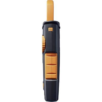 A walkie-talkie viewed from the side, black with orange accents, clearly shows the 'Hold' button.
