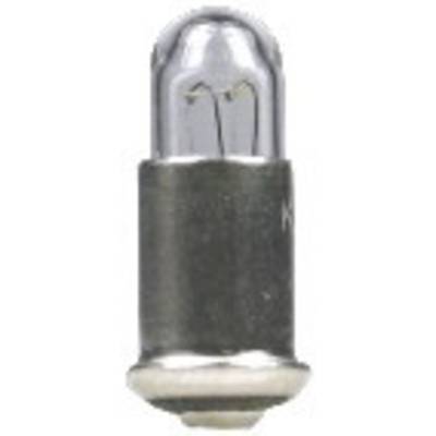 A small light bulb with a metal casing and clear glass, suitable for electrical devices or torches.