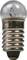 Small light bulb with screw thread and transparent glass dome, suitable for 3.5 volt electrical systems.