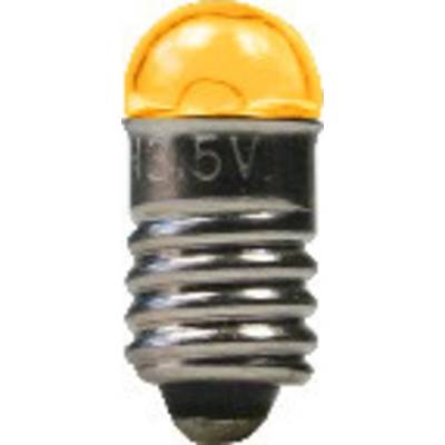 A small light bulb with a metal thread, topped with a yellow cap, marked with '13.5V'.