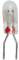 Small red light-emitting diode (LED) with two metal legs, suitable for electronic circuits.